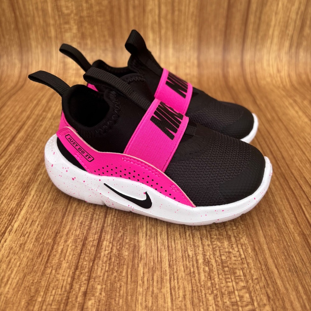 Nike Flex Runner 3 Toddler Size 5C Black Pink Slip On Athletic Sneakers‎ NEW